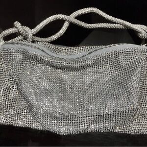 Elegant rhinestone, Silver Women's Bag